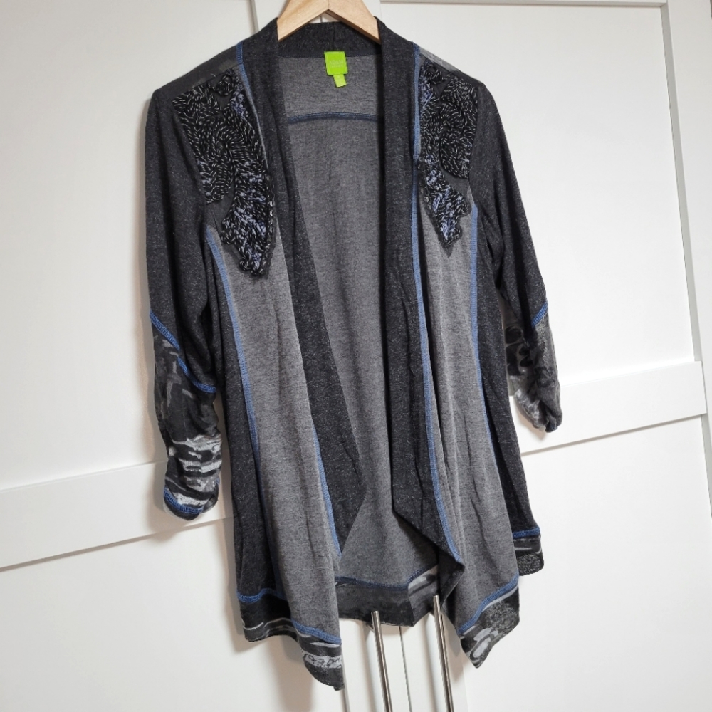 ✨️3 For $30✨️Adam Jacobs Mixed Fabric Open Cardigan (M)